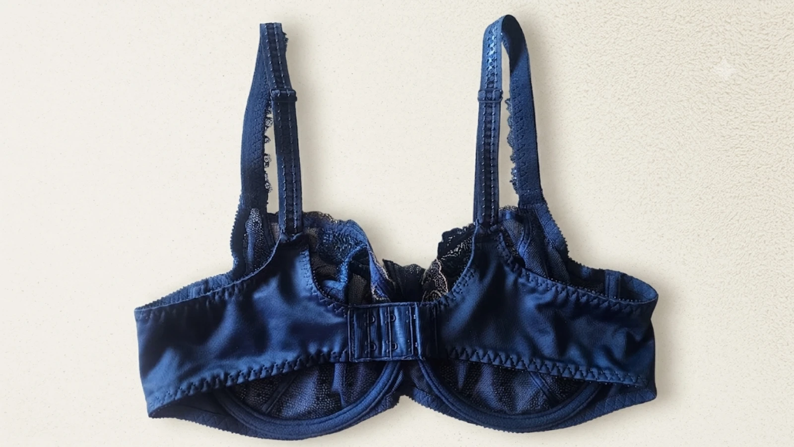Empreinte navy blue lace bra with pink flower embroidery and bow 85D – photo 3
